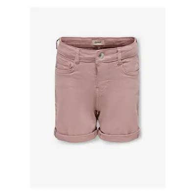 Pink Girly Denim Shorts ONLY Phine - Girls