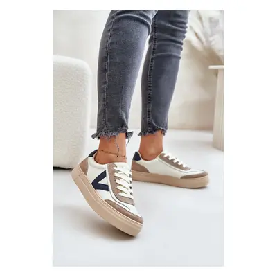 Leather women's sneakers Vinceza beige