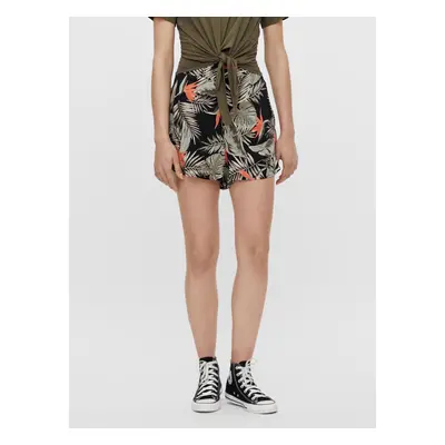 Black Patterned Loose Shorts Pieces Nya - Women