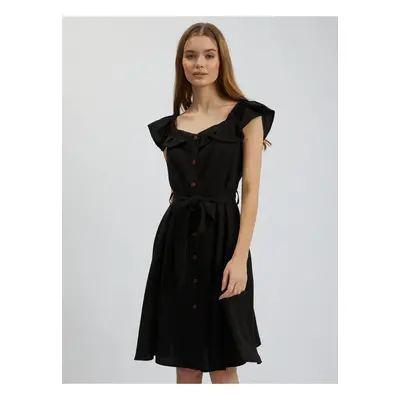 Orsay Black Dress Linen - Ladies