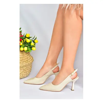 Fox Shoes Beige Women's Thin Heeled Shoes