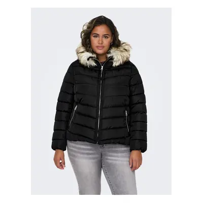 Black women's winter quilted jacket ONLY CARMAKOMA New Ellan - Women