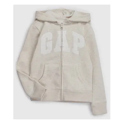 GAP gyermek pulóver logo Zip Kapucnis pulóver a gyapjú