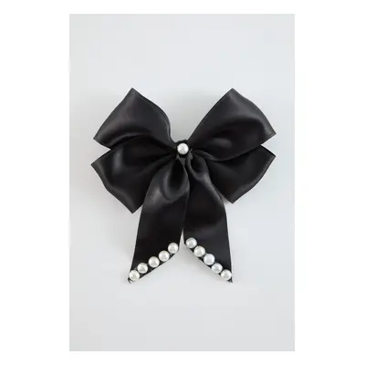 Trendyol Black Girl Pearl Detailed Ribbon School Buckle