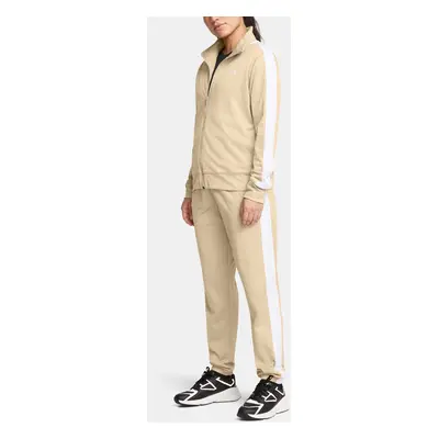 Women's Under Armour Tricot Tracksuit-BRN - Women's