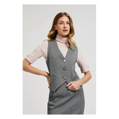 Women's vest with gray buttons MOODO - gray