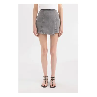 DEFACTO High Waist Mini Jean Shorts Skirt