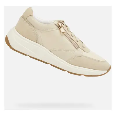 Cream women's sneakers Geox Cristael - Women's