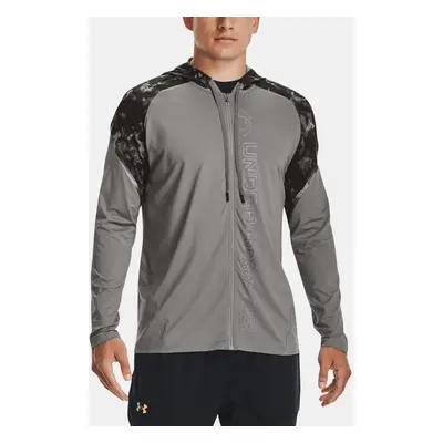 Under Armour Sweatshirt Rush FZ Print Hoodie-GRY - Men's