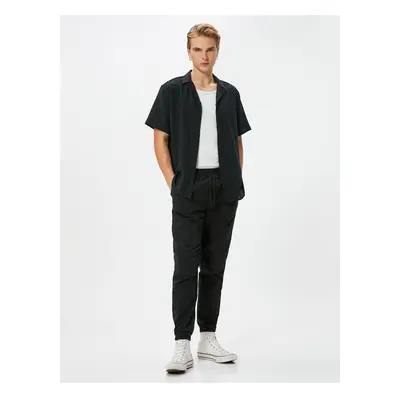 Koton Jogger Trousers with Lace Waist, Relaxed Cut and Pocket