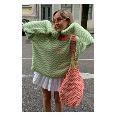 Madmext Mad Girls Oversize Green Sweater