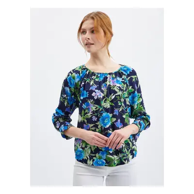 Orsay Dark blue women's floral blouse - Women