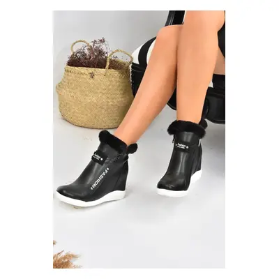 Fox Shoes Black Women's Hidden Heel Boots