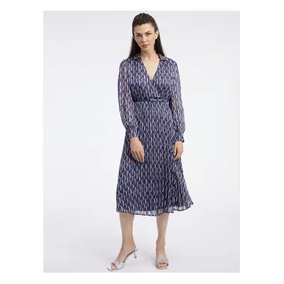 Orsay Dark blue ladies patterned dress - Women