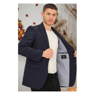 C9057 DEWBERRY MEN'S JACKET-PLAIN NAVY BLUE