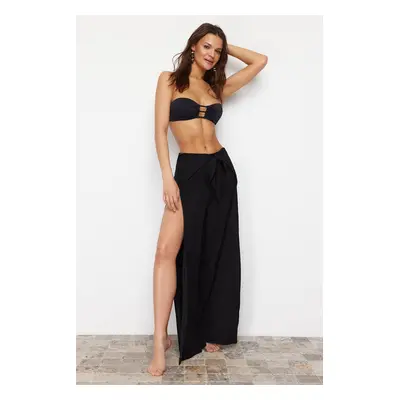 Trendyol Black Woven Slit Trousers