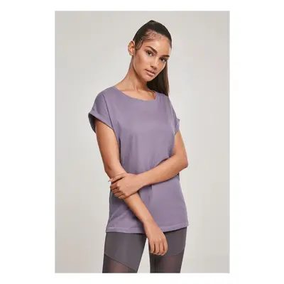 Women's T-shirt with extended shoulder powder purple