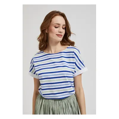 Women's striped T-shirt MOODO - white