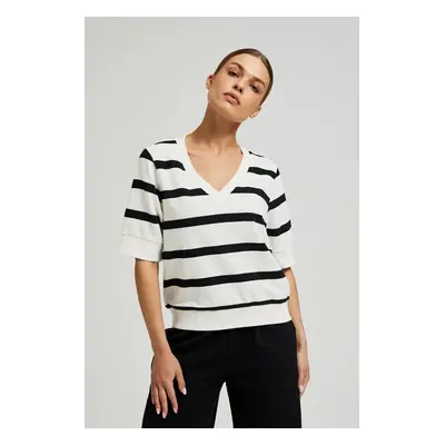 Women's blouse Moodo striped - black and white