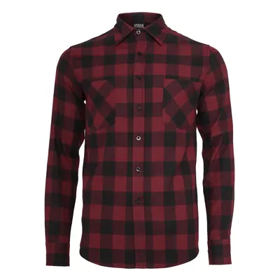 Plaid flannel shirt blk/burgundy