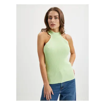 Light Green Womens Ribbed Top Guess Shayna - Women