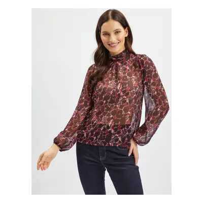 Orsay Women's Patterned Burgundy Blouse - Women