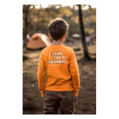 Trendyol Orange Boy Back Printed Knitted T-Shirt