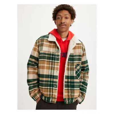 Levi&#39;s Green-brown men&#39;s checkered jacket with Levi&#39;s® Type Sh - Men