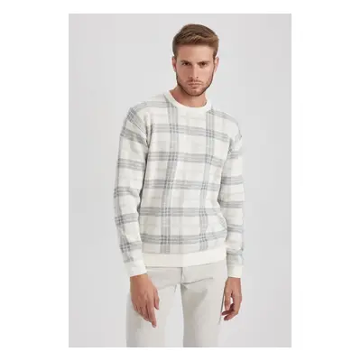 DEFACTO Relax Fit Crew Neck Patterned Knitwear Sweater