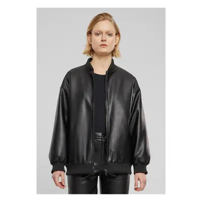 Women's jacket made of artificial leather black