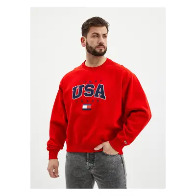 Red Mens Sweatshirt Tommy Jeans - Men