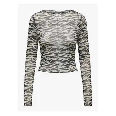 Cream-Black Women's Patterned Top ONLY Llamas - Women