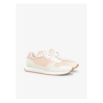 Light Pink Women's Leather Sneakers Tommy Hilfiger Essential Runner - Womens