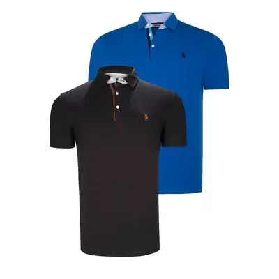 DUAL SET T8582 DEWBERRY MENS T-SHIRT-BLACK-SAKS