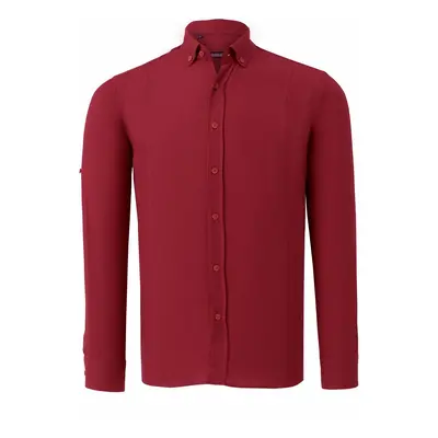 G721 DEWBERRY MEN'S SHIRT-PLAIN BURGUNDY