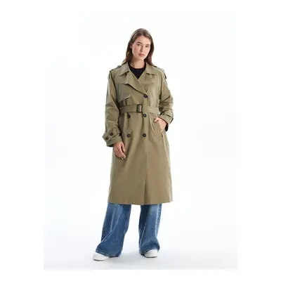 LC Waikiki Double Breasted Plain Oversize Women's Trench Coat