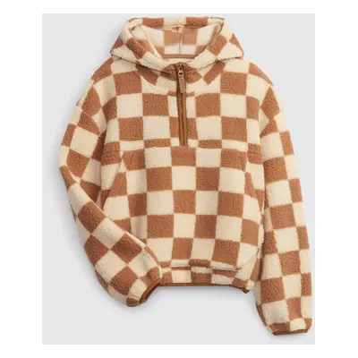 GAP Kids Checkered Sweatshirt Sherpa - Girls