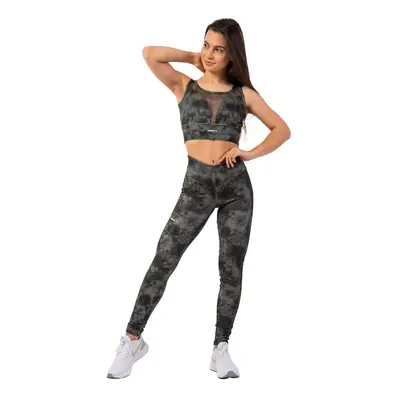 Women's leggings Nebbia EKO leggings "Breathe" mesh camo green