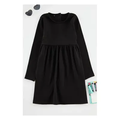 Trendyol Black Regular Plain Knitted Dress