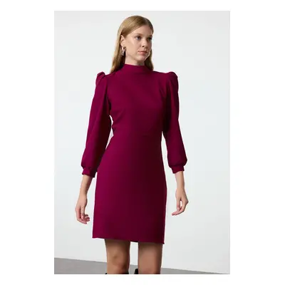 Trendyol Purple Body-hugging High Collar Mini Woven Dress