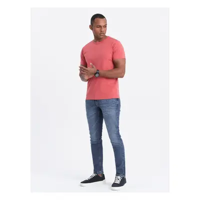 Ombre BASIC men's classic cotton T-shirt - coral