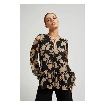 Women's blouse Moodo patterned - black