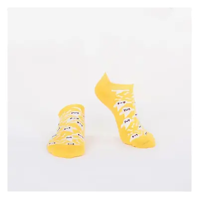 Men's yellow short socks with fairy lights