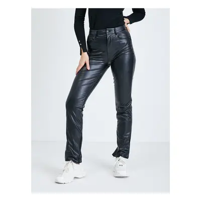 Black Women's Leatherette Pants Guess Caroline - Women