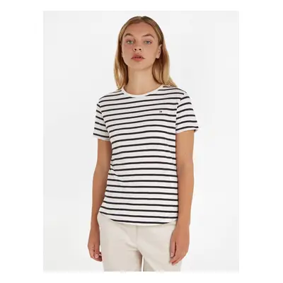 Cream-Black Women's Striped T-Shirt Tommy Hilfiger - Women