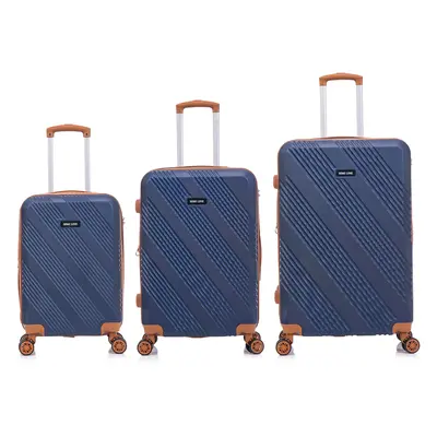 Semiline Unisex's 3-in-1 ABS Suitcases Set T5848-0 Navy Blue