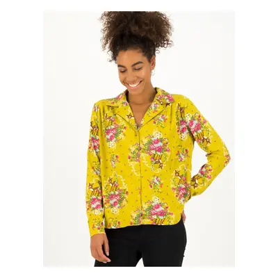 Yellow Ladies Patterned Shirt Blutsgeschwister Oh My Deer - Women