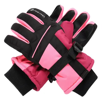 Children's gloves with membrane PTX gloves ALPINE PRO LORDO neon knockout pink