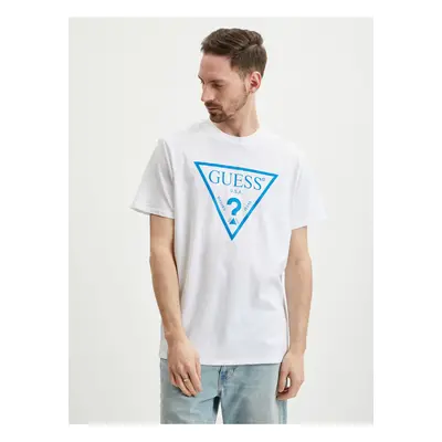 White Men's T-Shirt Guess Reflective - Men