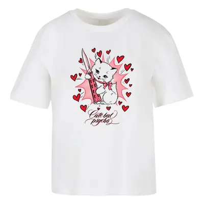 Women's T-shirt Psycho Kitty white